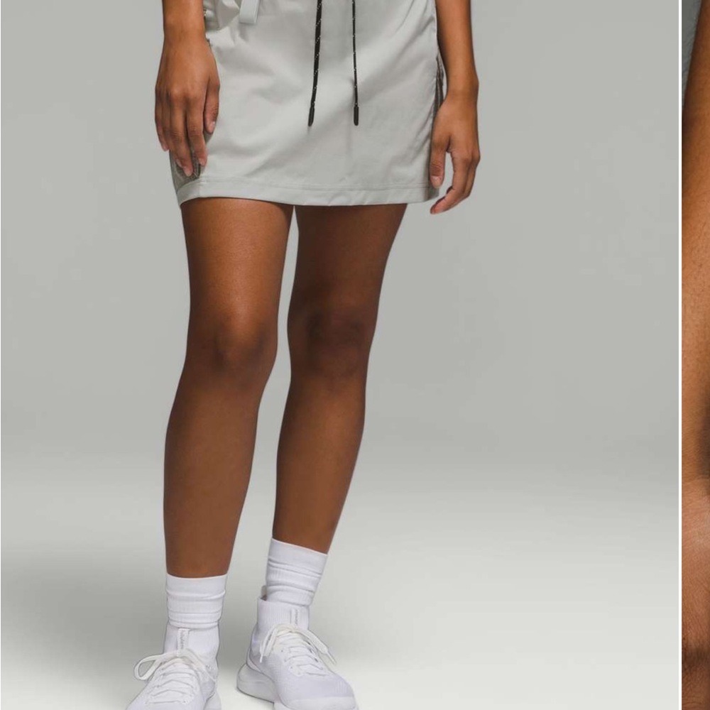 Lululemon Gray Cargo Skirt with Black Drawstring